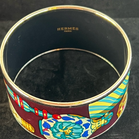 Hermes Extra Wide Bangle Enamel Bangle Size XS w/COA - Picture 5 of 10